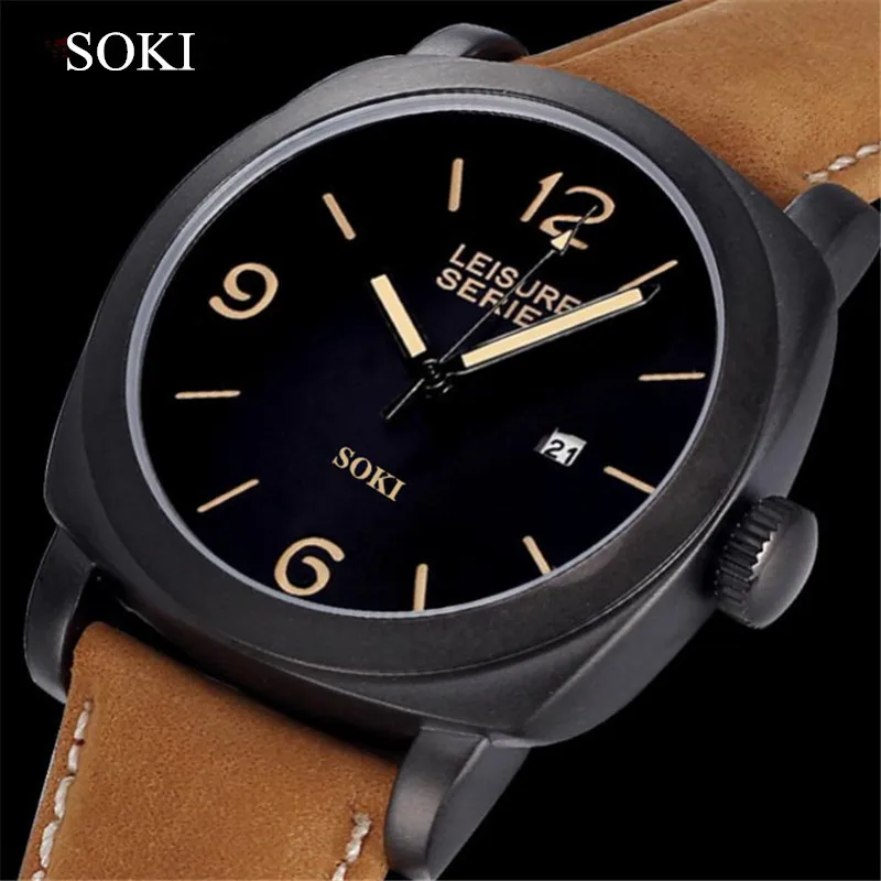 

SOKI - 8005, luxury business men's watch, watch of wrist of high-end brands, calendar quartz watch fashion, casual watch