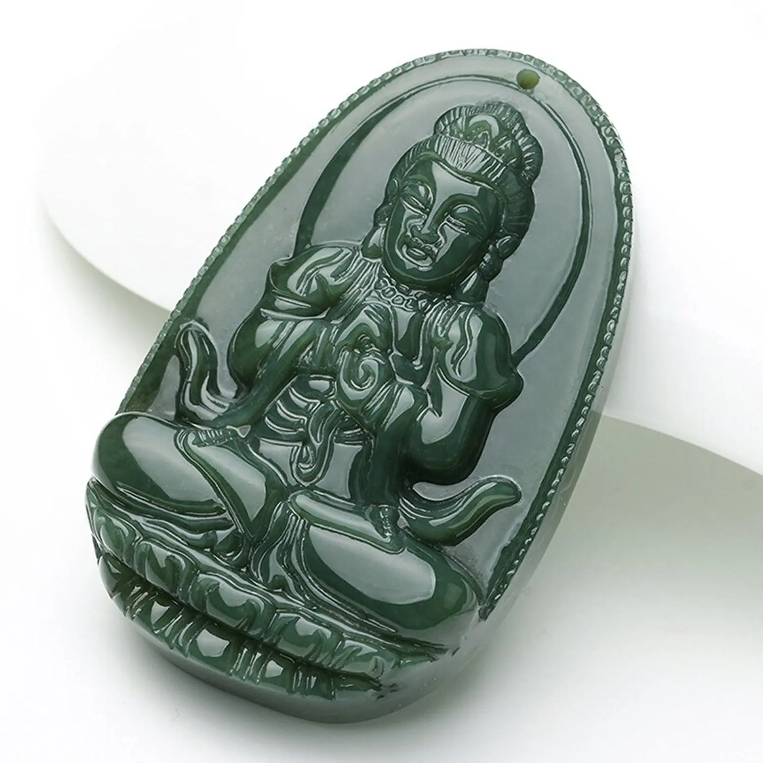 Ювелирные изделия Koraba из 100% натурального нефрита ручная резьба Kwan yin богиня