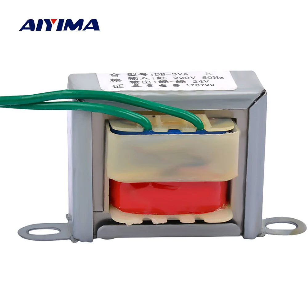 

AIYIMA 1Pc 220V To AC 24V 125mA Transformer Generator EI41*15 3W 2 Sets Independent Single Isolation Secondary Voltage Converter