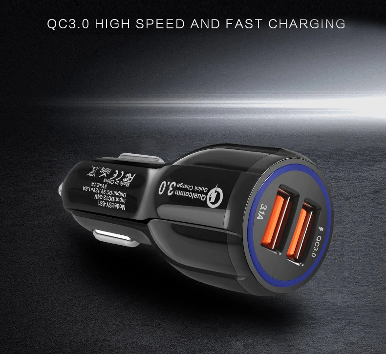 MLLSE Dual USB Car Fast Adaptive Charger QC3.0 Quick Charge For iPhone X 8 Plus SAMSUNG S9+ Note 8 S8 XIAOMI Mi8 MIX2S Mi6 Mi5S (7)