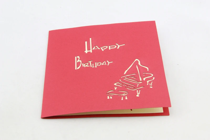 Пианино поздравительную открытку/3D Киригами открытка/ручной работы поздравительные открытки с днем рождения, день