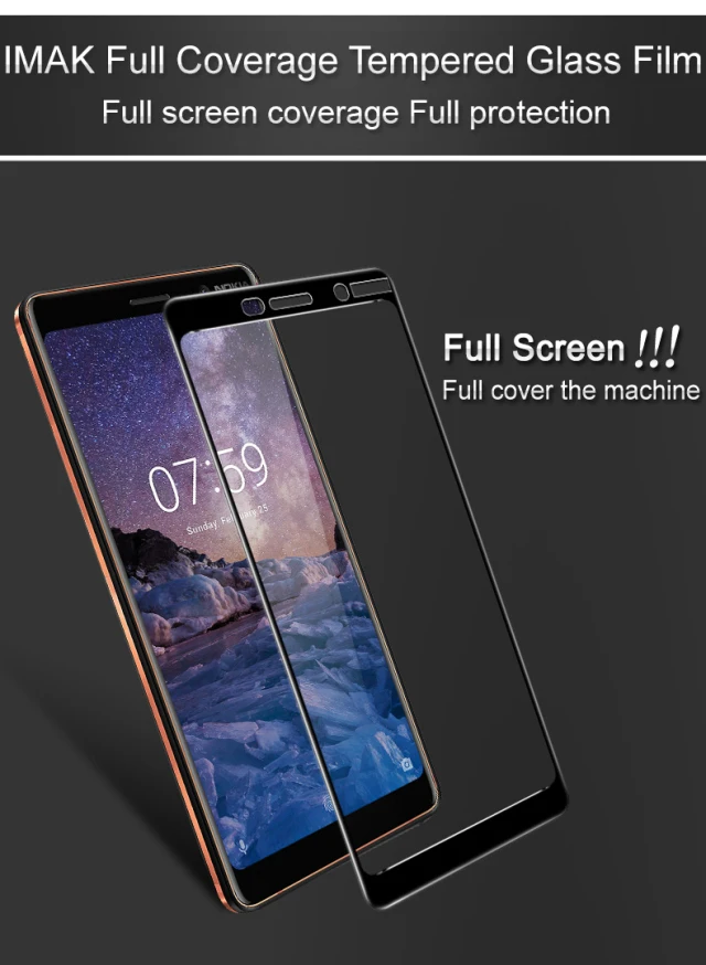 Для Nokia 7 Plus стекло IMAK 9h твердость полное покрытие Flim Для Nokia 7 Plus защита экрана Nokia7 Plus закаленное стекло