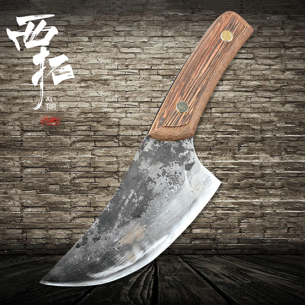 Нож с широким лезвием. Guanqi Knife Cleaver. Нож мясника. Кованый нож мясника.