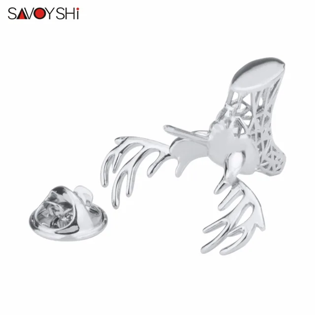Фото savoyshi серебряный цвет форма оленя отворот булавки прекрасный цена