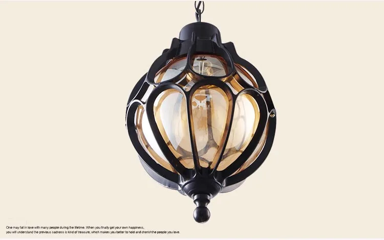 Lustres de Vidro ao ar Livre à Prova Loft Industrial Vintage Dwaterproof Água Vinha Villa Jardim Varanda Hall Europa Estilo Iluminação Pingente 10 Loft industrial vintage lustres de vidro ao