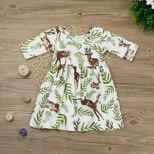 Платье для девочек праздничное платье принцессы с короткими рукавами и цветочным принтом для маленьких девочек F9