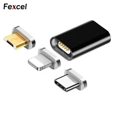 Fexcel Magnetic Charger Adapter Micro USB To Type C & Micro USB Plug For iPhone Type-c Android Phone Magnet Charge Data Transfer