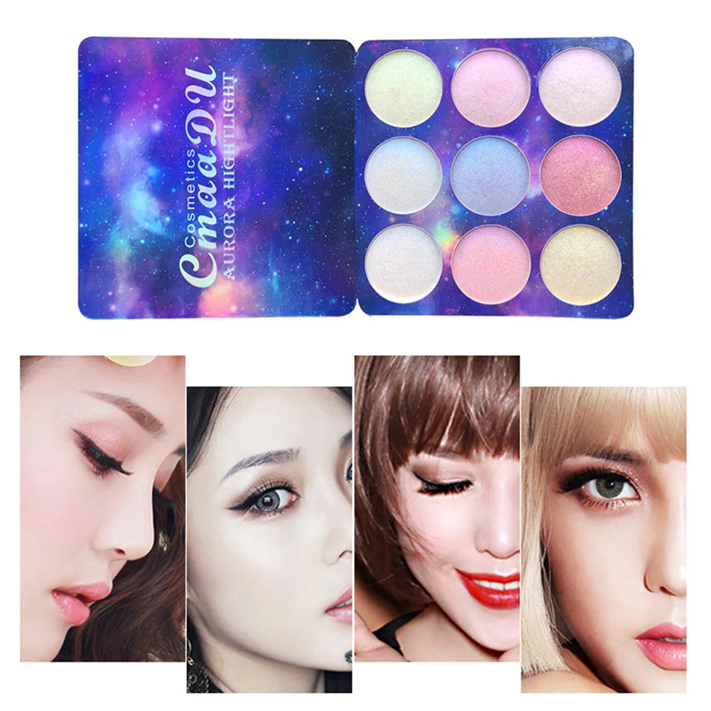 

CmaaDu 3/4/5/9 colors Chameleon Highlighter Palette Face Contour Brighten Starry Sky Series Powder Maquiagem Cosmetics TSLM1