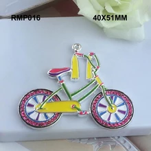 40X51mm Silver Zinc Alloy rhinestone Bike Pendants for Jewelry Necklace making(Accept custom style) 50PCS RMP016