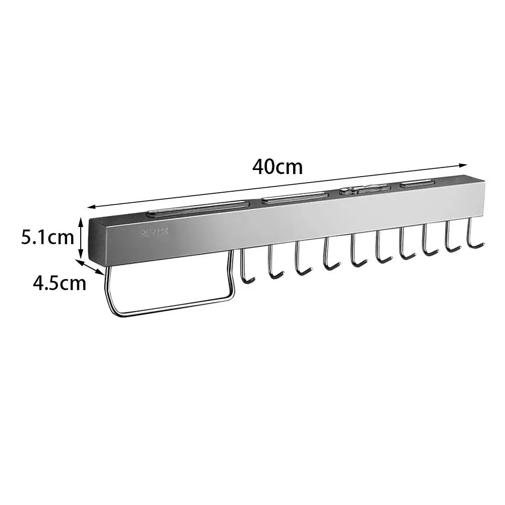 Дырокол-свободный держатель кухонных инструментов 304 из нержавеющей стали настенный резак вставка инструмента с Съемный крючок кухонный декор для полки