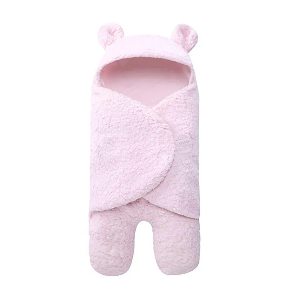 Красивая пеленка для новорожденных; хлопковое белое одеяло для сна; пеленка для мальчиков и девочек; мягкая плюшевая пеленка для младенцев; 3 цвета - Цвет: Pink