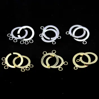 

Free shipping 2sets Wholesale 18K Gold Plated Toggle Ring Interlocking Clasp 16mm - Jewelry Findings DIY Bracelet Necklace