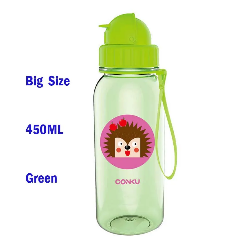 350ML BPA Free Baby Straw Drinking Cups Monkey Owl 8 Style Kids Cartoon Learn Feeding Water Bottle Children Straw Training Cup - Цвет: 450ML Green L