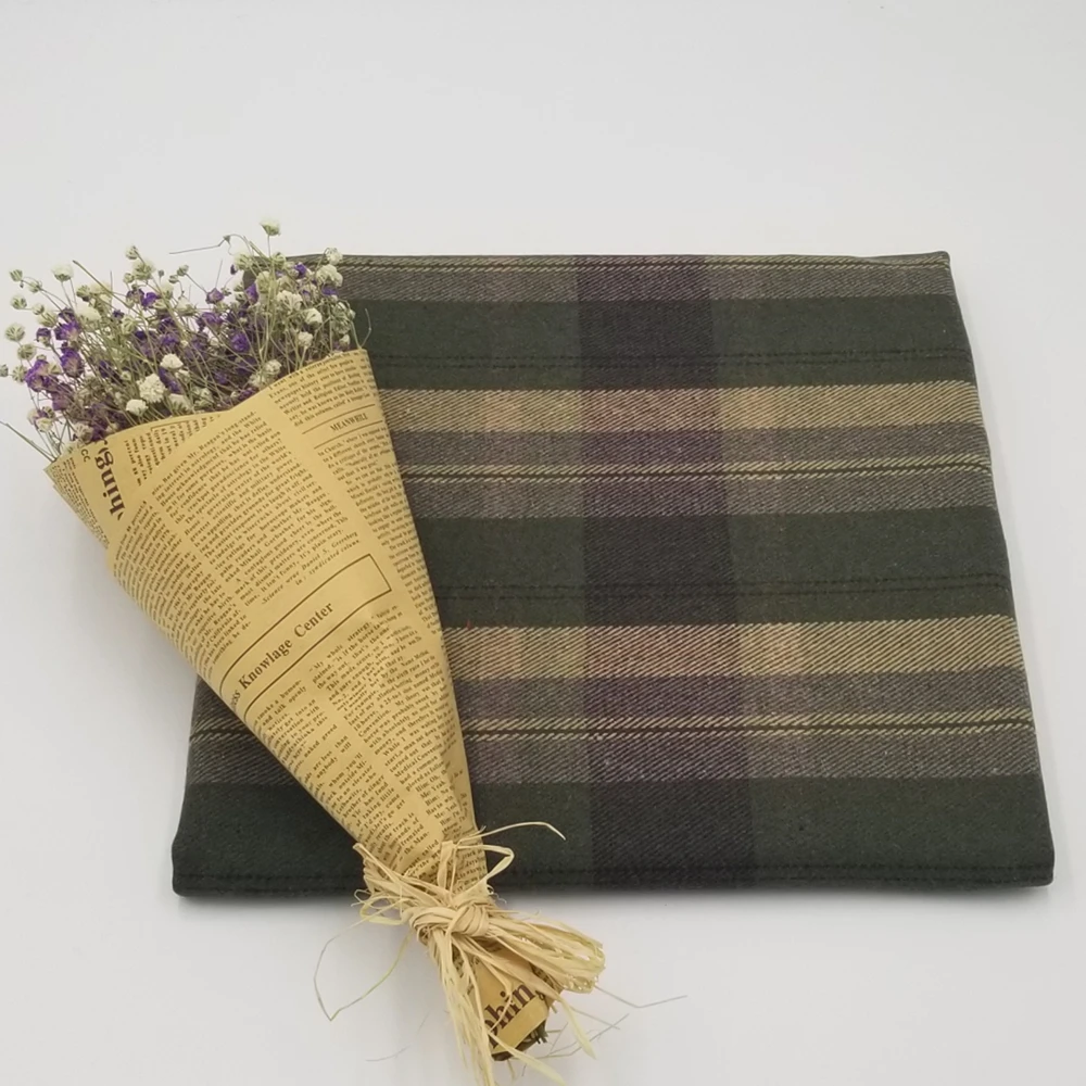 

YLZZ Olive Autumn Twill with Plush Comfortable Handmade Fabric Scarf Thin Coat DIY Fabric 45cmX45cm 150cmX50cm
