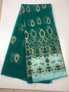 

Frenchr Mesh Net Embroidery Fabric African Lace Material Sew On Wedding Dress Clothes Embroidered Fabric Patchwork Diy Green