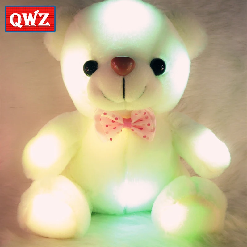 QWZ 22 см красочные светящиеся плюшевые детские плюшевые куклы игрушки освещение плюшевый медведь прекрасные рождественские подарки для детей