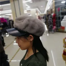 Норковая шапка женская зимняя меховая шапка норковая шапка волос рыцарь крышка