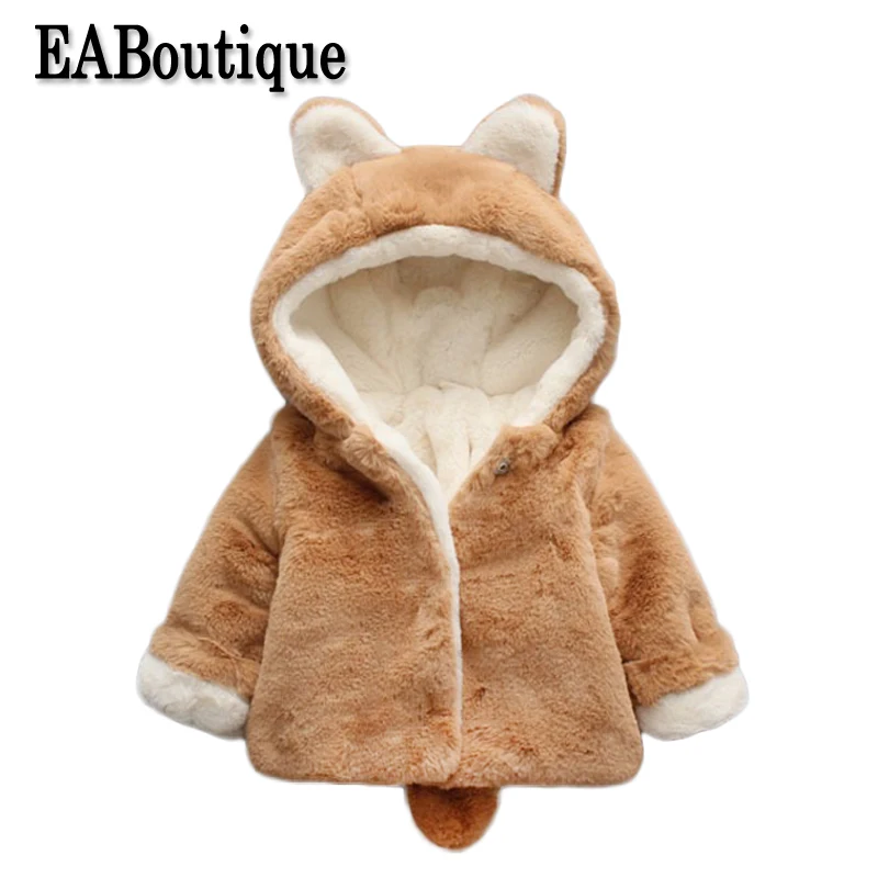 

EABoutique Baby Boy Jacket Winter Warm Girls Faux Fur Coat Fleece FOX Jacket Hooded children coat Unisex