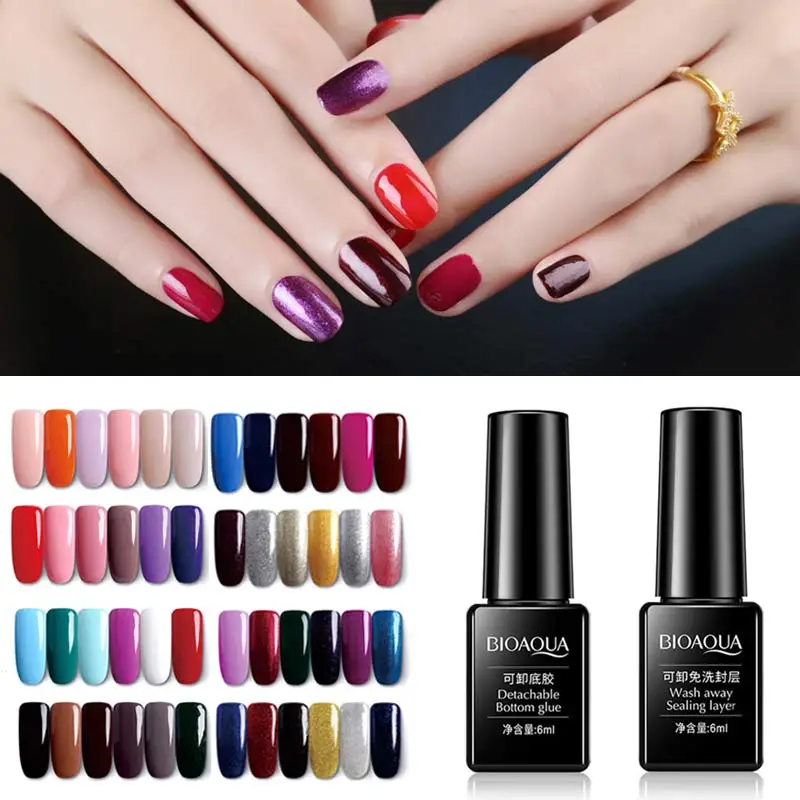 

Hi Full 38 color availiable BIOAQUA 6ML Pure Color UV Gel Nail Polish Nail Gel Long-lasting Macaron Gel Polish Tool well