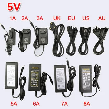 

DC LED Power Supply Charger Transformer Adapter 5V 1A-12A Switch For RGB LED Strip 5630 5050 3528 EU US AU UK Cord Plug Socket