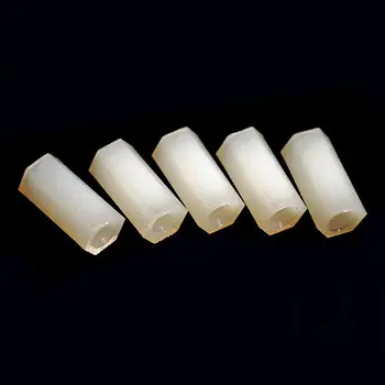 

10 PCS M5 x 50mm Nylon Hexagonal Pillar M5 Female x Male Standoff Spacer Screws White