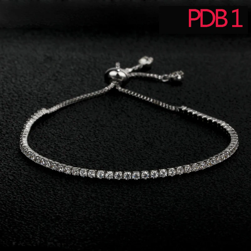 

PDB1 NNN fashion women bracelet sterling silver adjustment bracelet with white and pink stone for gift