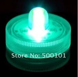 100 шт./лот зеленый работает LED свет чая ПОГРУЖНОЙ свечи водонепроницаемый