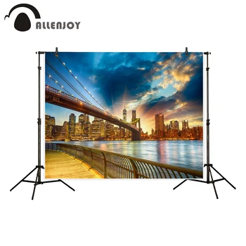 

Allenjoy photography background Warm Twilight city river bridge backdrop for Photo studio new arrival camera fotografica