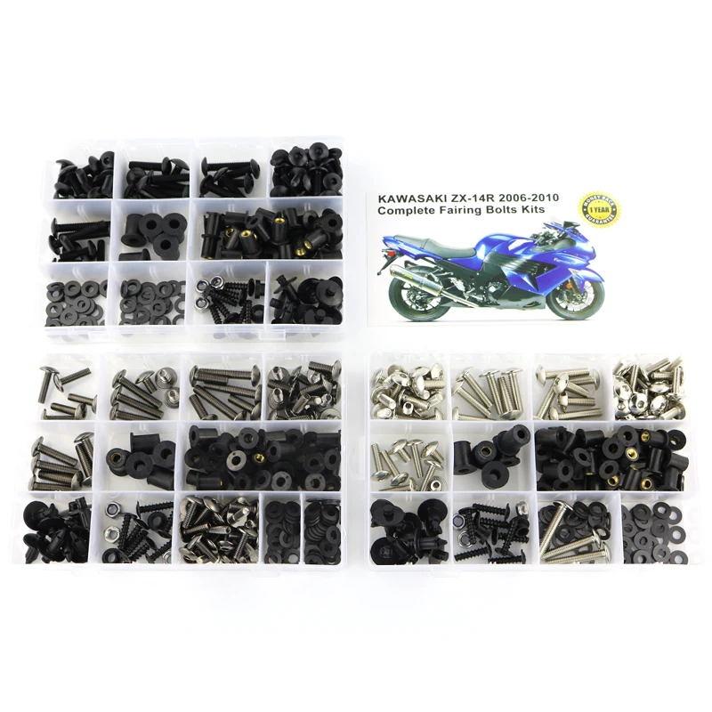 

For Kawasaki ZX-14R ZX14R 2006 2007 2008 2009 2010 Motorcycle Complete Full Fairing Bolts Kit Nuts Clips Steel
