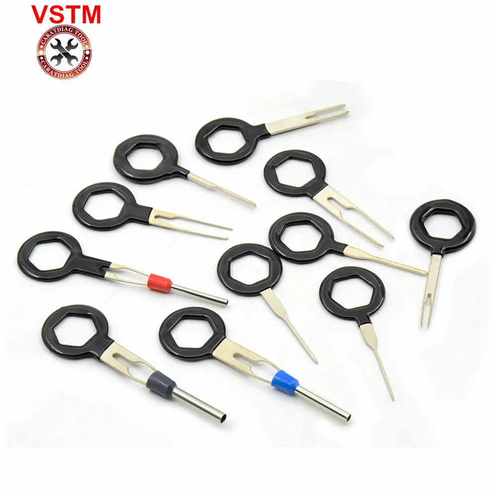 

2018 New Arrival 11pcs Auto Car Plug Circuit Board Wire Harness Terminal Extraction Pick Connector Crimp Pin Back Needle Removal