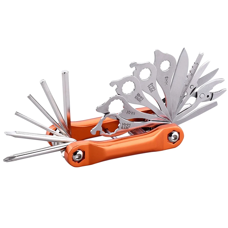 

Bike Tool Kit 16 in 1 Multifunction Bike Tool Set Suitable for Bicycle Maintenance Home And Kitchen And Other Outdoor Activities