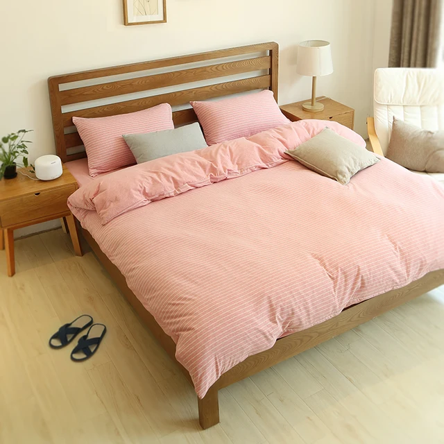white pinstripe print 4pcs cotton jersey duvet cover set king queen full jersey sheet