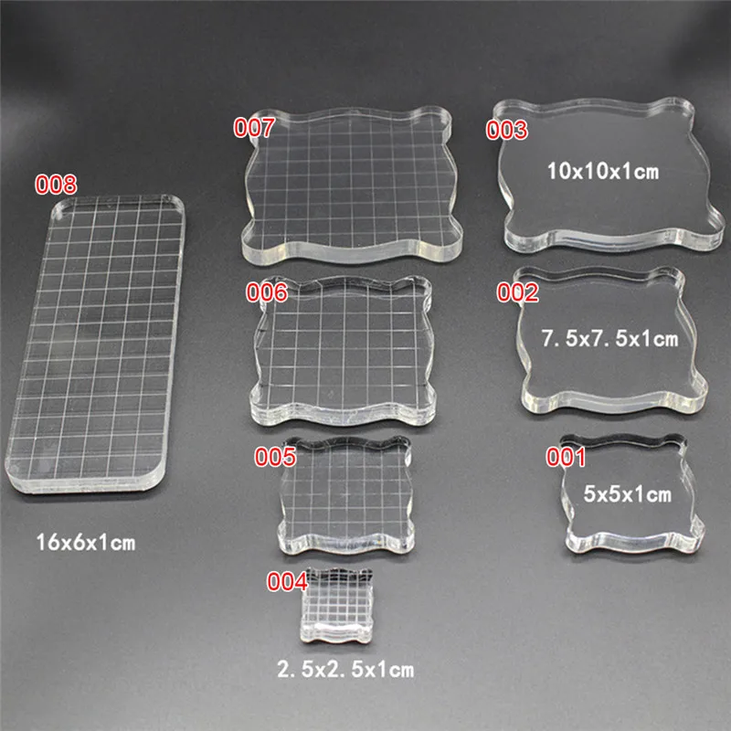 Julyarts New Acrylic Stamp Block rubber stamps for Scrapbooking 8 Sizes