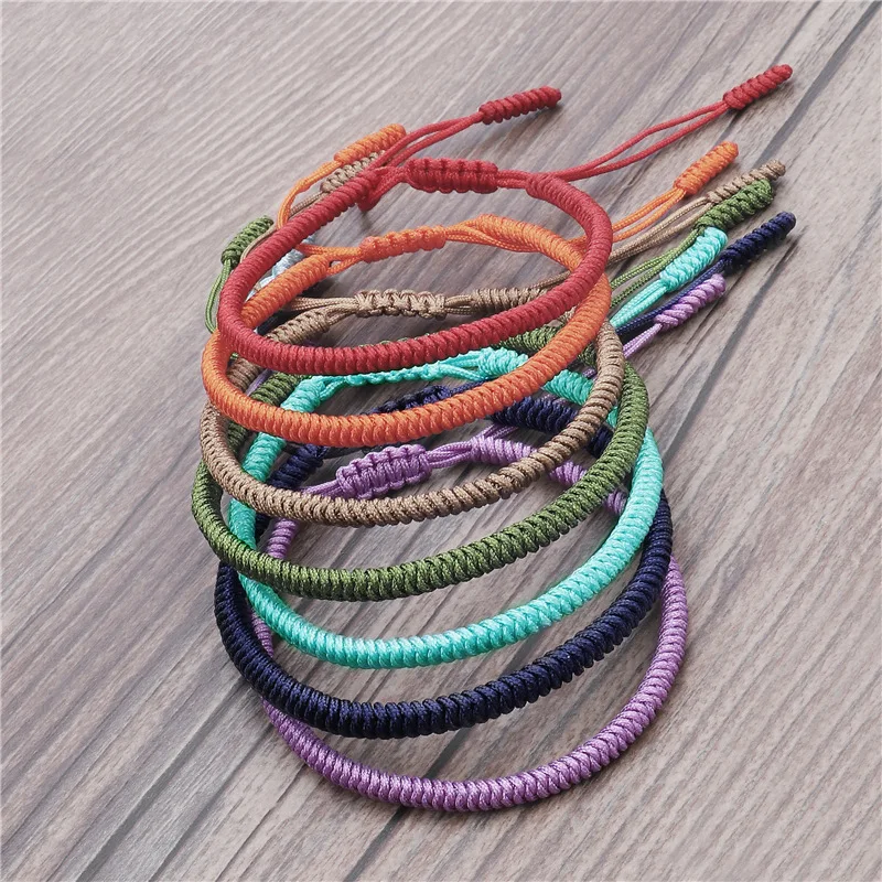 DIEZI Новые разноцветные тибетские буддистские очаровательные тибетские браслеты и браслеты для женщин и мужчин ручной работы с узелками веревочный браслет