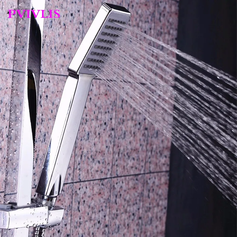 

PVIVLIS Rainfall Shower Bathroom Handheld Shower Head Square ABS With Chrome Plated Pressurized Showerheads Chuveiro Ducha
