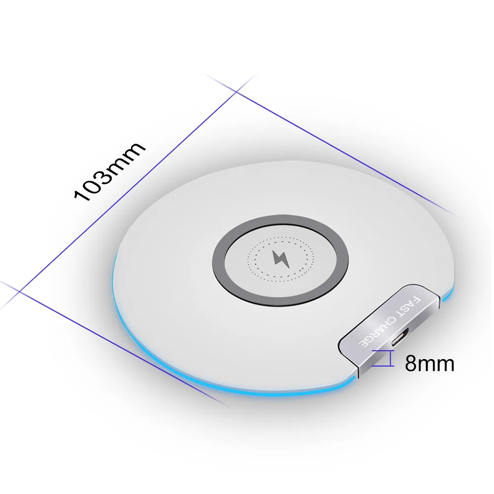 FDGAO 10 Вт Qi Беспроводное зарядное устройство для iPhone X/XS Max XR 8 Plus быстрая Беспроводная зарядка для samsung S8 S9 S10 Xiaomi huawei
