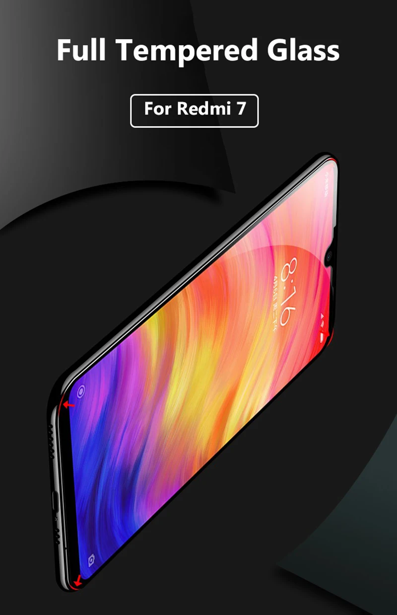 2 упаковки для Xiaomi Redmi 7 закаленное стекло 9H Взрывозащищенная защитная пленка для экрана для Redmi 7 Redmi7 glass es 6,2" дюймов