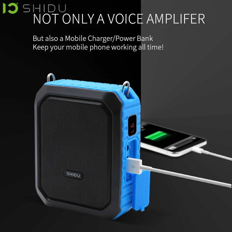 Água para o Professor de Apoio Amplificador de Voz com Microfone Portátil sem Fio Shidu 18 w Bluetooth Speaker Uhf à Prova d' Aux tf Disco Usb - Image 2