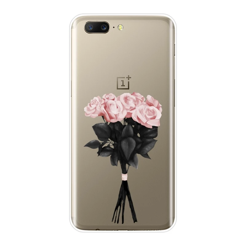 Чехол для One Plus 6 6T 5 5T 3 3T силиконовый мягкий модный чехол накладка с цветами розы