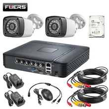 FUERS 4CH DVR система безопасности 2 шт внутренняя наружная камера с 1 ТБ 2 ТБ HDD 4.0MP DVR День/Ночь DIY комплект система видеонаблюдения
