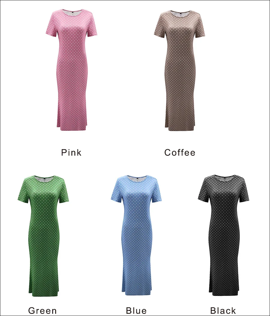 Gladiolus Sexy Bodycon Summer Dress Women 2019 Short Sleeve O Neck Polka Dot Women Maxi Dress Spring Ladies Sexy Club Dresses (41)