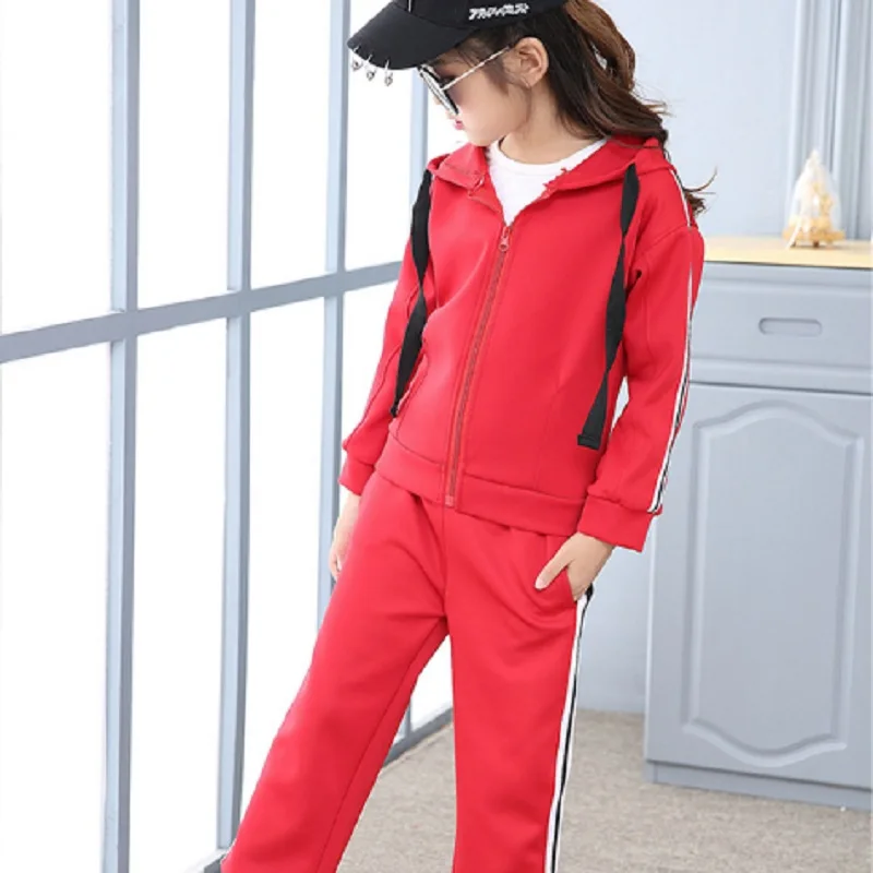 

Children's Clothing Suits Sets 2018 New Spring and Autumn Kids Suits Sets Clothes Sets Girls 2 Colors 2 Piece Size4-14 ly146