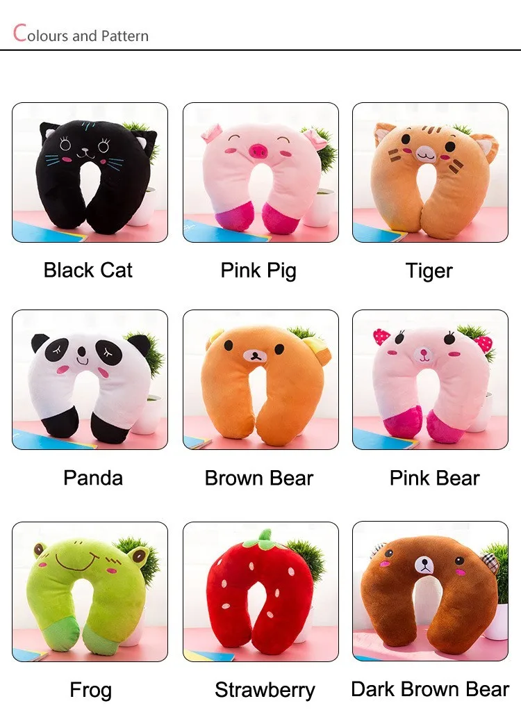 best Bedding Baby Pillow Multi-Animals Design Plush Super Soft Kids Headrest   Neck Protector Travel Toys for 0-4 Years YYT101 quilt cover