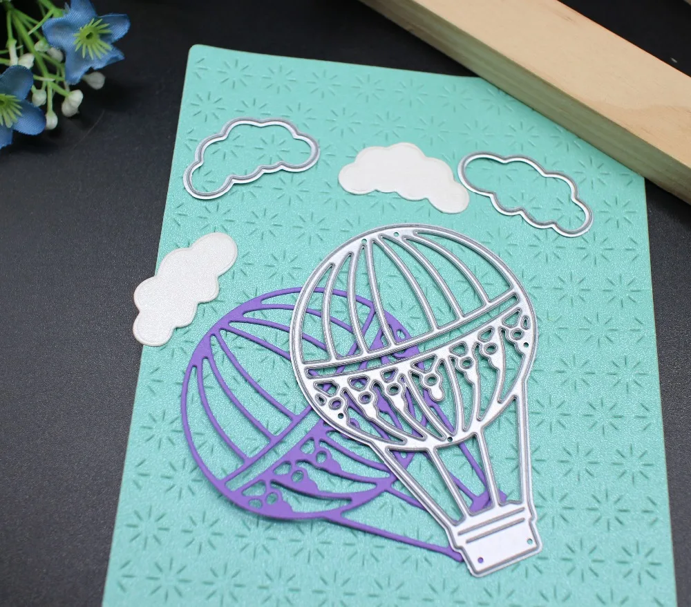 

3Pcs Fire Ballon Cutting Dies Clouds Stencil For DIY Scrapbooking Paper Cards Making Dies Embossing Folder Craft