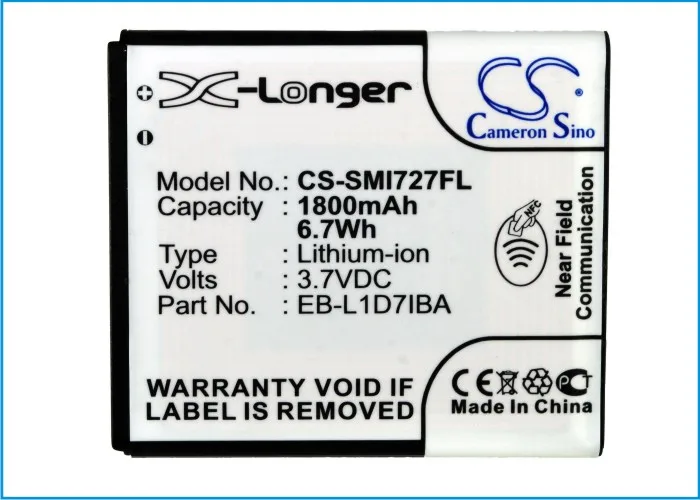 Cameron Sino Высокое качество 1800mAh EB-L1D7IBA батареи для Samsung Galaxy S II X GT-i9105P SGH-I727 SGH-T989 Skyrocket |