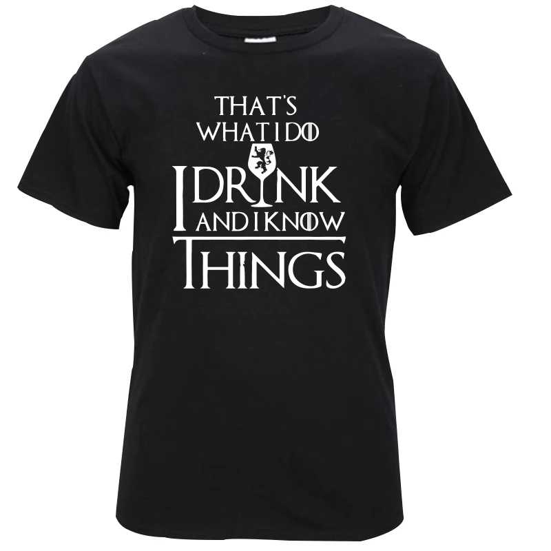 

COOLMIND GA0131A cotton casual breathable game of thrones men t shirt cool I drink and i know things printed men's t-shirt