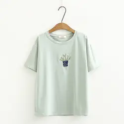 Летняя футболка Для женщин Повседневное Футболка Топ с круглым вырезом Женская футболка с коротким рукавом боди