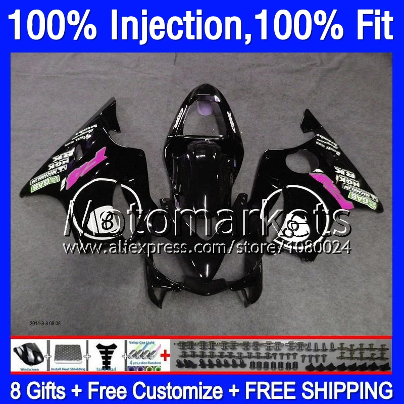 8 Подарки + Для ХОНДА CBR600F4i розовый шар 01 03 CBR 600F4i 22MS26 CBR600 F4i 02 2001 2002 2003 Injection Black rose