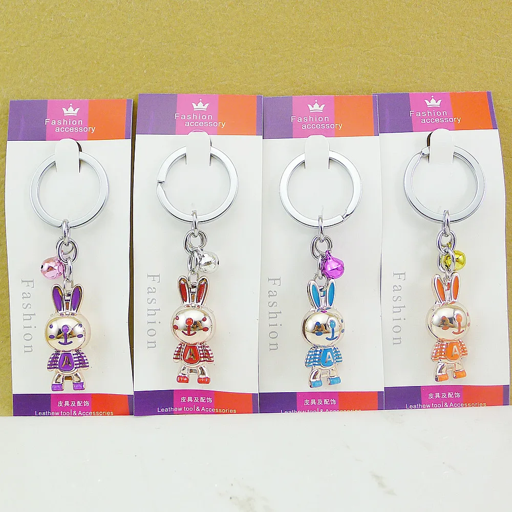 

FREE shipping by FEDEX 100pcs/lot Wholesale Novelty Gift for Easter Lovely Rabbit Keychains Hare Key Chains Acrylic Keyrings