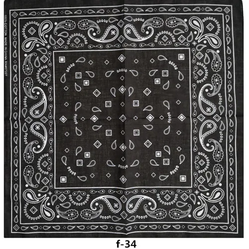 hair scarf for men Cotton Red Rose Paisley Black Square Scarf Hip Hop Turban Bandanas Foulard Headwear/Hair Neck Wrap Band Headties for Women/Mens man scarf Scarves